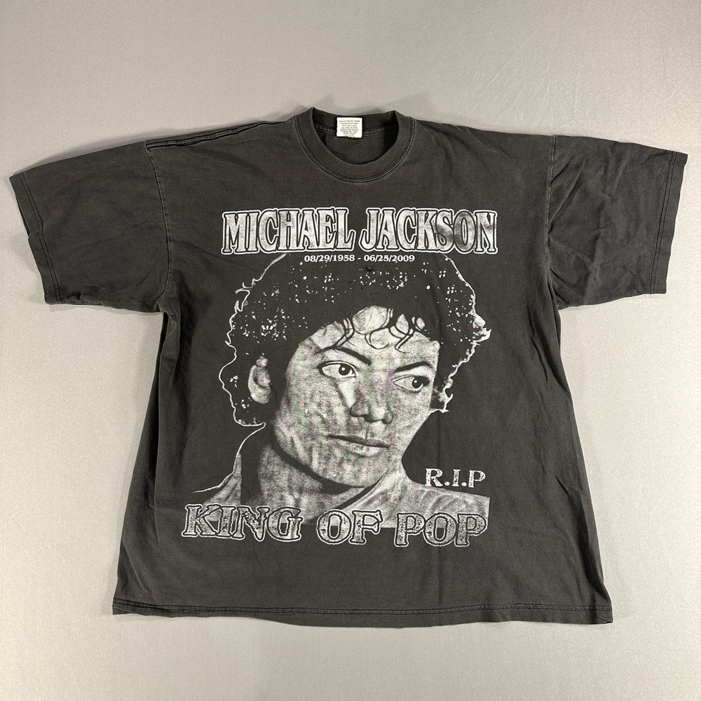 Michael Jackson Shirt Mens 2XL Black King Of‎ Pop RIP Graphic Music Tee Johnson